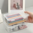 thumbnail image 1 of Large Pencil Case, 4PC Pencil Case Office Supplies Storage Organizer Box Extra Large Capacity Plastic Translucent Pencil Box, 1 of 9