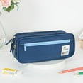 thumbnail image 1 of Large Pencil Case, Aesthetic Pen Pouch with Big Capacity, Minimalist Portable Stationery Bag Pencil Cases Double Zippers for Office, 1 of 4