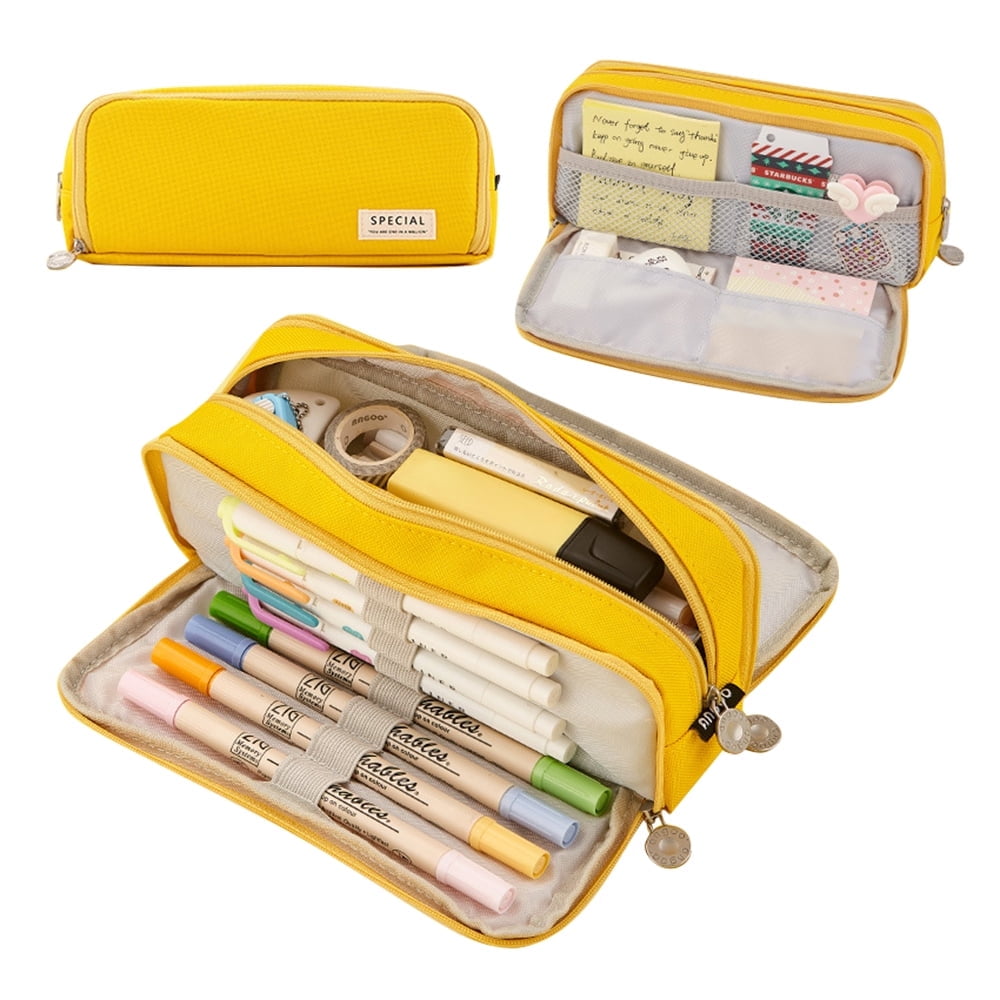  Chase Chic Pencil Case Large Capacity Pencil Pouch with Handle  and 2 Removable Sleeves Multi-Compartment Portable Pen Holder Colored  Pencils Organizer School Office for Adults Teenagers, Yellow : Office  Products