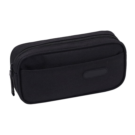 Large Pencil Case, Big Capacity Pencil Pouch with 2 Compartments | Office Pencil Bag with Zipper, Big Pen Case for Adults (Black)