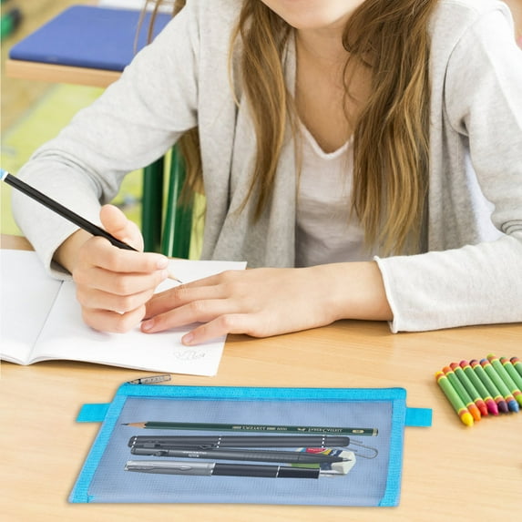 Large Pencil Case Clearance, Exquisite And Transparent Mesh Pencil Case Storage Bag with Multiple Colors Optional Nylon Mesh Back to College