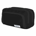 thumbnail image 1 of Large Pencil Case Pen Pouch 3 Compartment Pencil Bag Oxford Fabric Stationery Organizer Zipper Storage Bag for Office Travel Art Supplies Makeup Accessories Black, 1 of 3