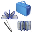 thumbnail image 1 of Large Pencil Pouch,Handy Wareable Oxford Colored Pencil Bags Large Capacity Pencil Organizer Portable Watercolor Pencil Wrap Case (Blue), 1 of 6