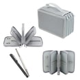 thumbnail image 1 of Large Pencil Pouch,Handy Wareable Oxford Colored Pencil Bags Large Capacity Pencil Organizer Portable Watercolor Pencil Wrap Case (Gray), 1 of 6