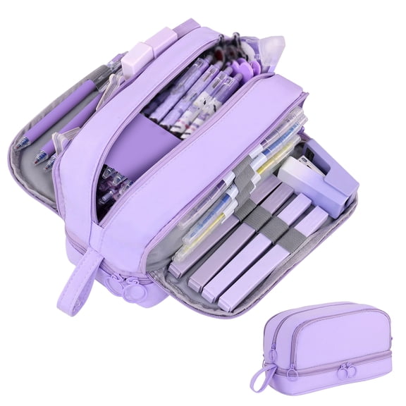 Large Capacity Pen Pencil Case, Pencil Box with 4 Compartments, Multi-Slot Pencil Pouch Bag, Pencil Bag Pen Boxes for Kids School Supplies, School Supplies Organizer for Teen Girls