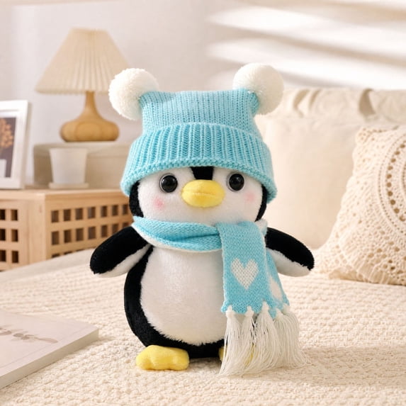 Large Penguin Plush - 13.78" Extra Soft Penguin Stuffed Animal Hugging Pillow with Rotund Belly,Safety Nursery Decor & Sensory Comfort Toy,Cuddle Companion for Birthday Gift