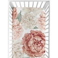 thumbnail image 1 of Sweet Jojo Designs Peony Floral Garden Flower Pink and Ivory Fitted Crib Sheet, 1 of 6