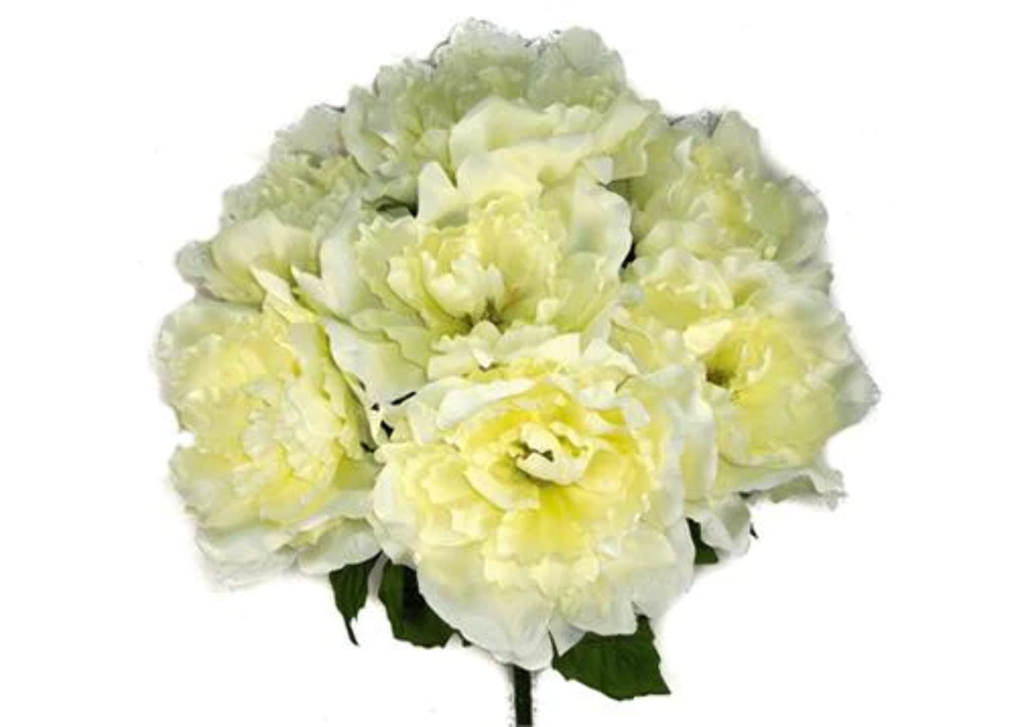 Large Peony Silk Flower Bush 7 Heads Cream