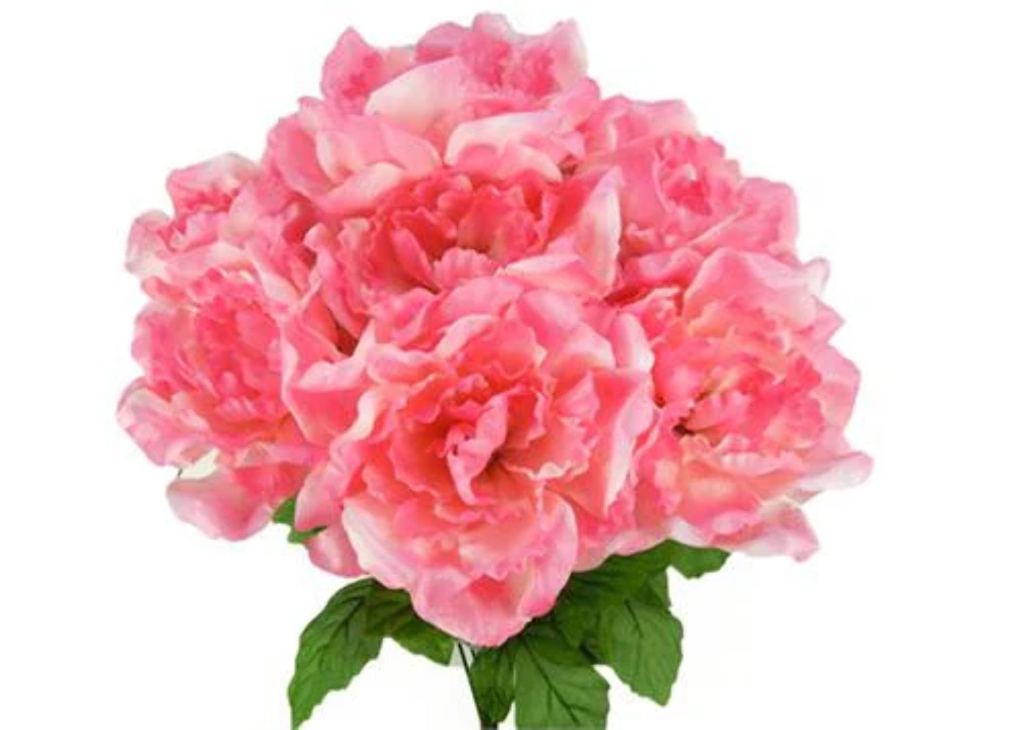 Large Peony Silk Flower Bush Pink 7 Heads