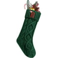 thumbnail image 1 of Large Personalized Knit Monogram Christmas Stocking, 18 Inches Embroidered Initial Xmas Stockings for Family Xmas Holiday Party Gifts & Decoration for Fireplace, 1 of 7