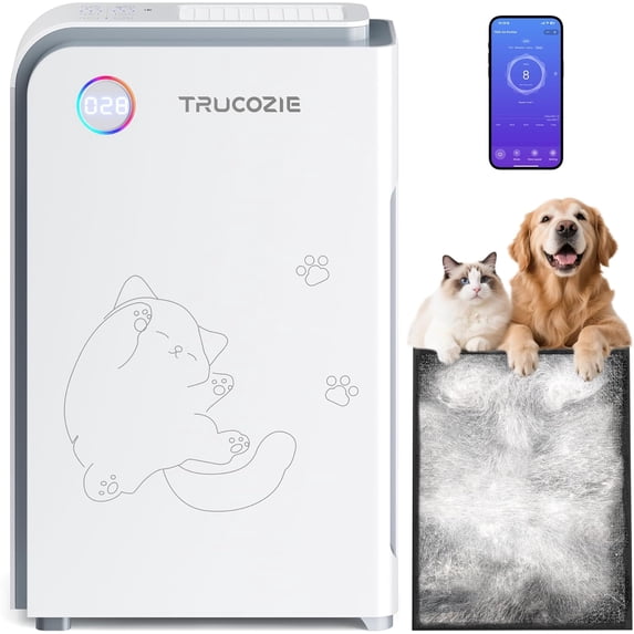 Large Pet Air Purifier for Home up to 3000 Ft², Absorbs Floating Cat and Dog Hair, Smart WiFi, 3-in-1 Filter with Anion, Activated Carbon & HEPA Allergy, Smoke, Dust, Zero Ozone