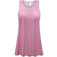 thumbnail image 1 of Large Petite Womens Sleeveless Soft Pink Sparkling Designer Print Tunic Tops Casual Loose Fitting Flowy Shirts Blouses, 1 of 4