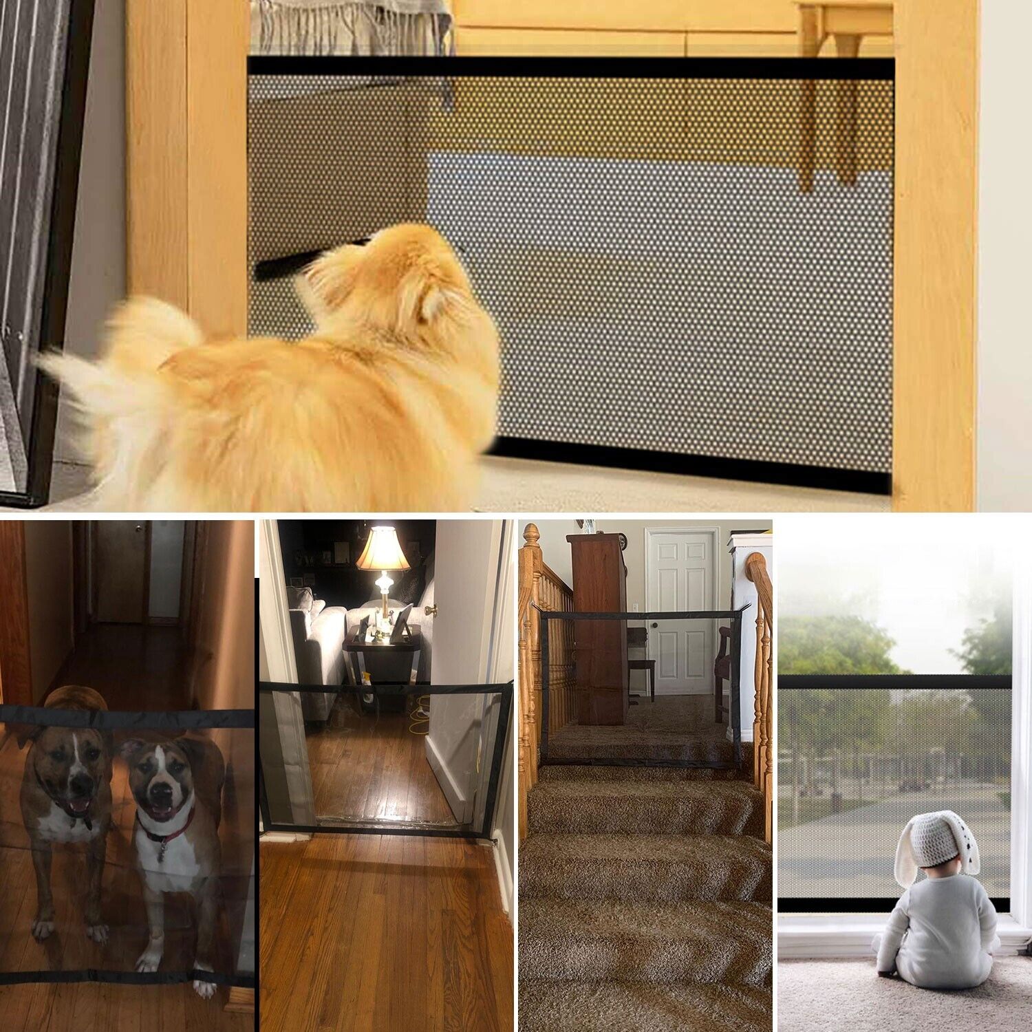 Large Pets Dog Cat Baby Safety Gate Mesh Fence Portable Guard Net