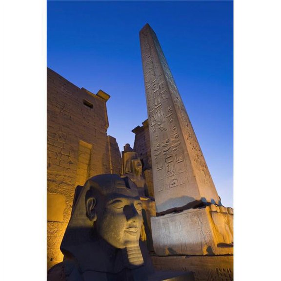 Large Pharaohs Head Statue & Obelisk Poster Print, 11 x 17
