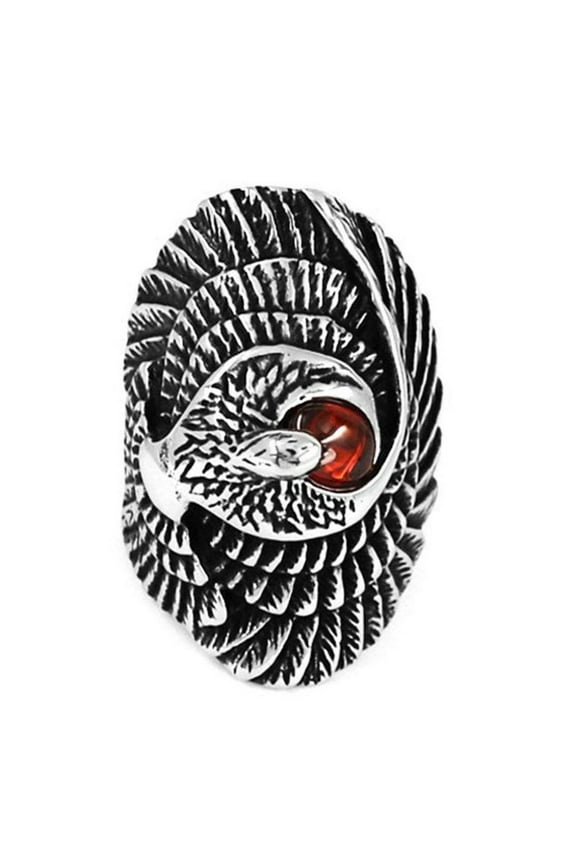 Large Phoenix Ring Mens Womens Stainless Steel Falcon Firebird Band Fantasy Forge Jewelry