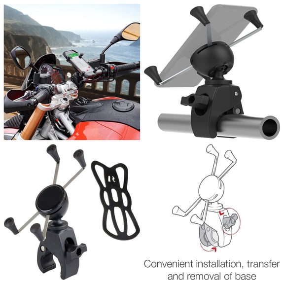 Large Phone Mount with Snap-Link Tough-Claw for Motorcycle, ATV/UTV, Bike
