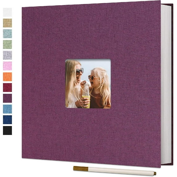 Large Photo Album Self Adhesive for 4x6 8x10 Pictures Magnetic Scrapbook Album 40 Blank Pages with A Metallic Pen
