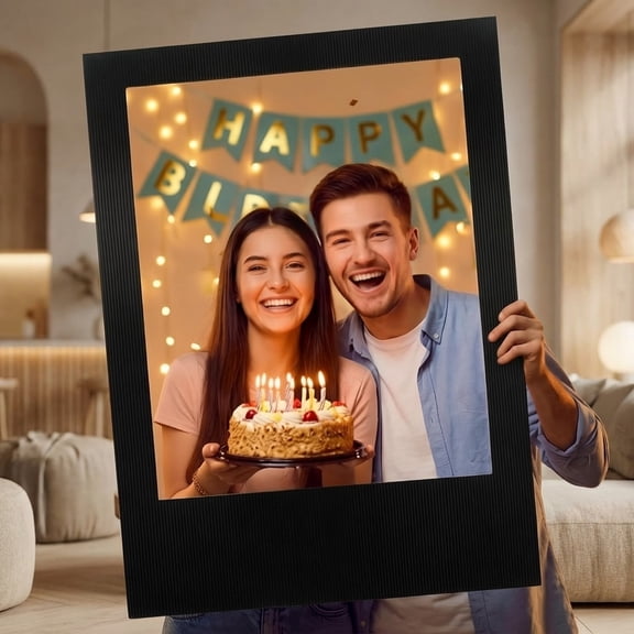 Large Photo Booth Frame Selfie Frame, Black Blank DIY Cutout Props for Birthday, Halloween, Wedding Photo Prop, Graduation Photo Booth Picture Frame, Party Supplies