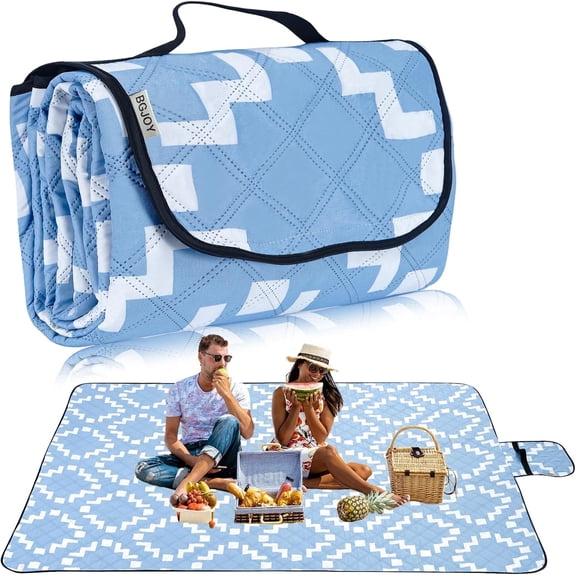 Large Picnic Blanket Beach Blanket Waterproof Sandproof Outdoor Blanket Foldable Beach Mat Sandfree Picnic Mat with Carry Strap Lightweight Beach Mat fit 2 to 4 Adults for Beach Grass Lawn Park