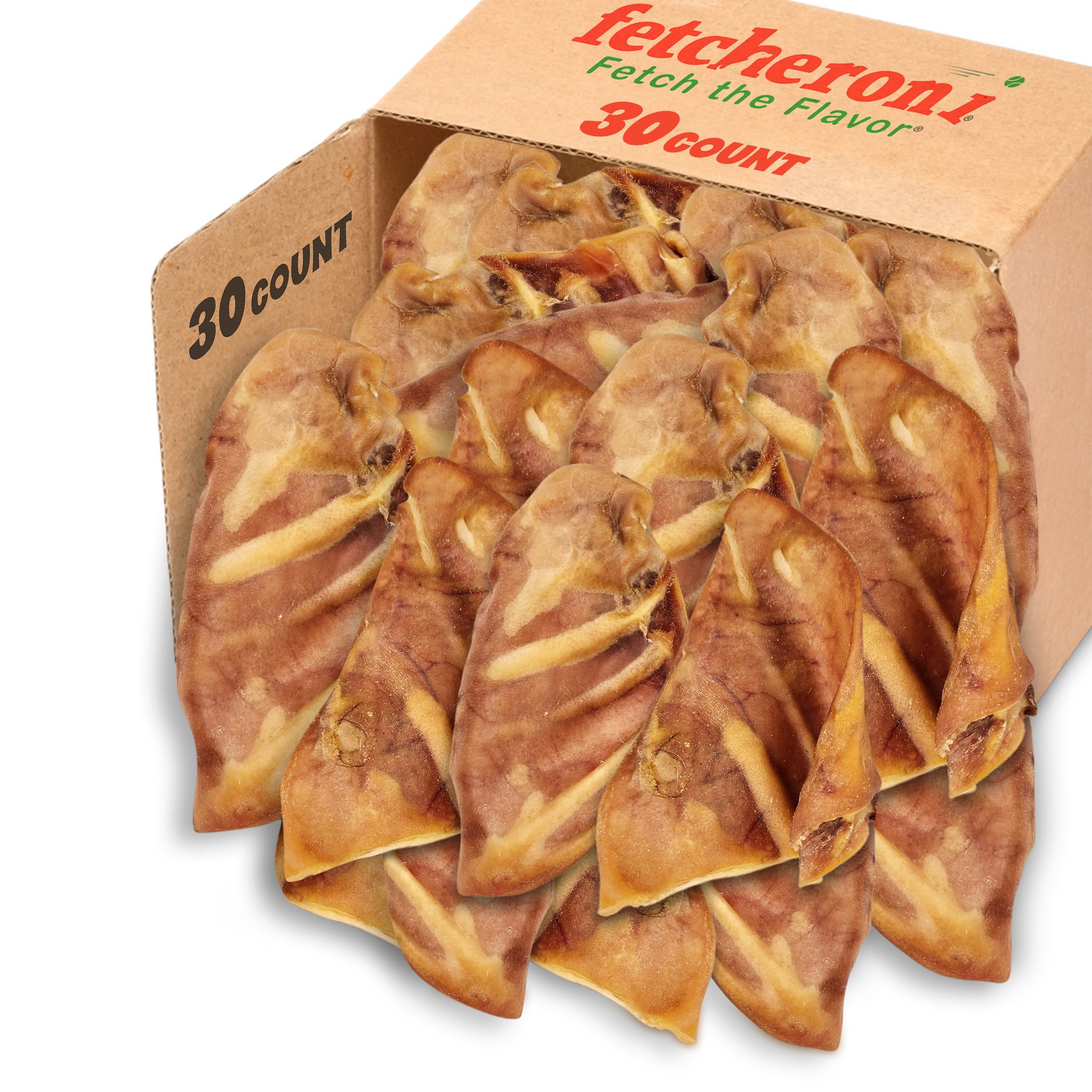 Large Pig Ears for Dogs 30 Pack Long Lasting Dog Chews Single