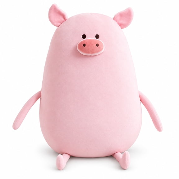 Large Pig Plush Stuffed Animal, 25.6-Inch Pink Polyester Body Pillow for Sofa Decor