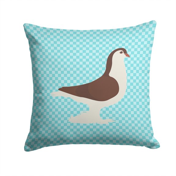 Large Pigeon Blue Check Fabric Decorative Pillow