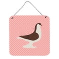 thumbnail image 1 of Large Pigeon Pink Check Wall or Door Hanging Prints, 6 x 6 in., 1 of 1