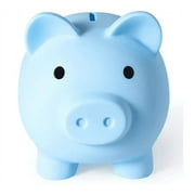 Large Piggy Bank, Unbreakable Plastic Money Bank, Coin Bank for Girls and Boys, Practical Gifts for Birthday (Blue)
