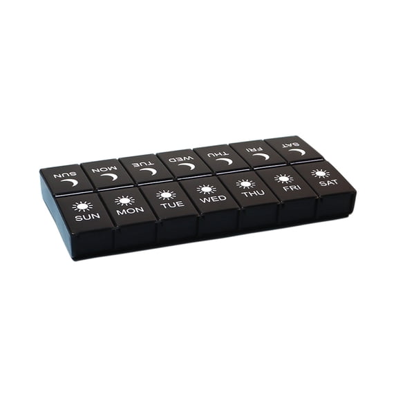 Large Pill Organizer 2 Times a Day, Weekly Box Per AM PM Case, Day Night Container 7 Vitamin Case Twice