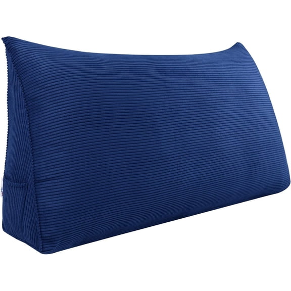 Large Pillow Headboard Triangular Headboard Daybed Pillows Large Bolster Triangular Headboard Backrest Suitable for Sofa and BedRemovable for Washing Deep Blue Full