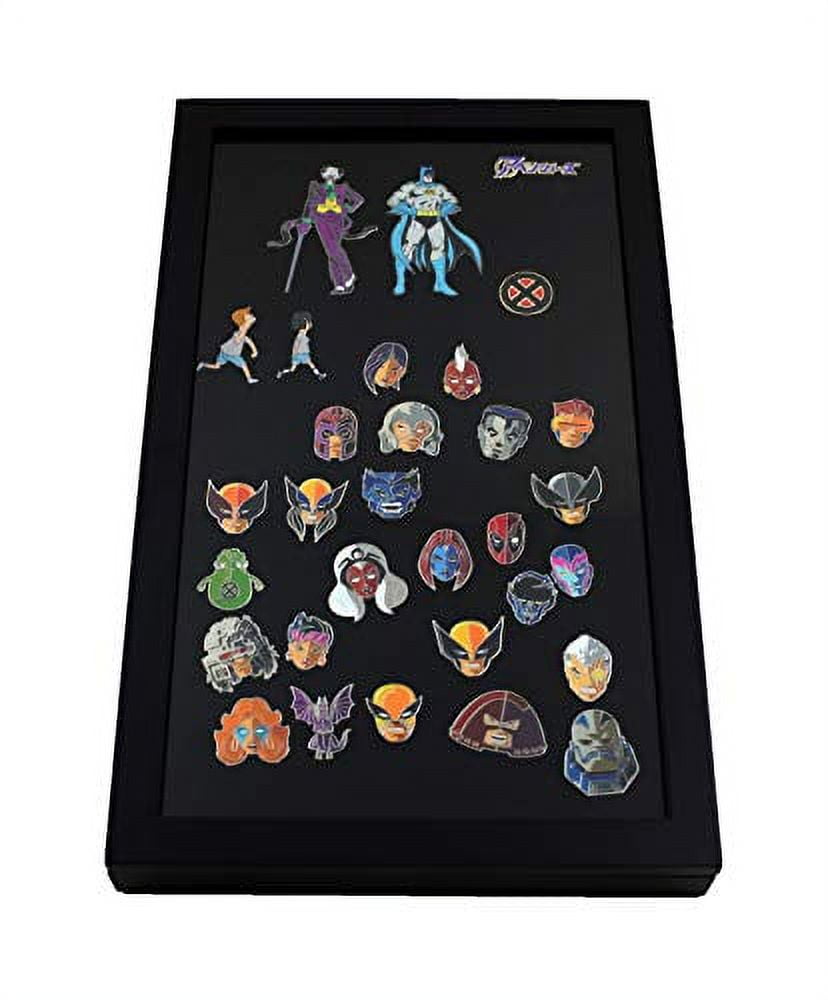 Large Pin Display Case Box Black New Zealand Wood, Acrylic,