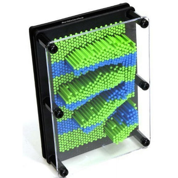 Large Pin Prints _ Pin Art _ Image Captor in Lime Green / Neon Blue