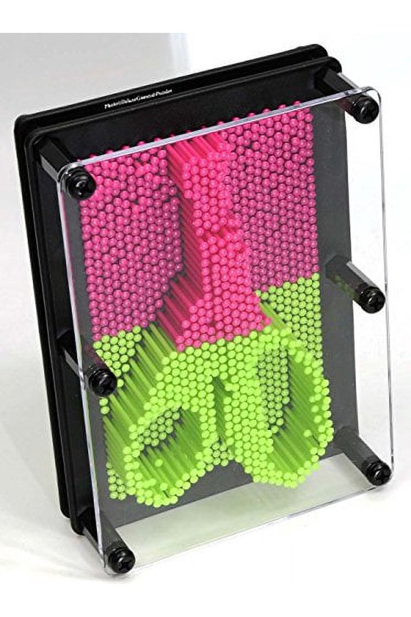 Large Pin Prints _ Pin Art _ Image Captor in Neon Lime Green and Neon Pink