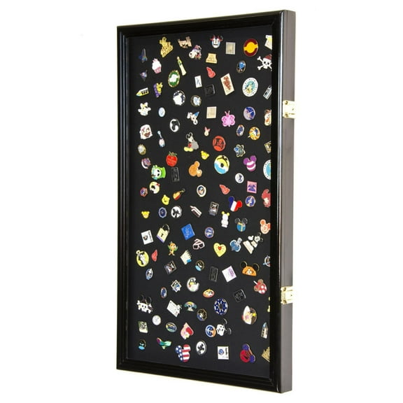 Large Pin, Ribbons, Medals, Buttons, Shells Disney Pins Display Case Cabinet