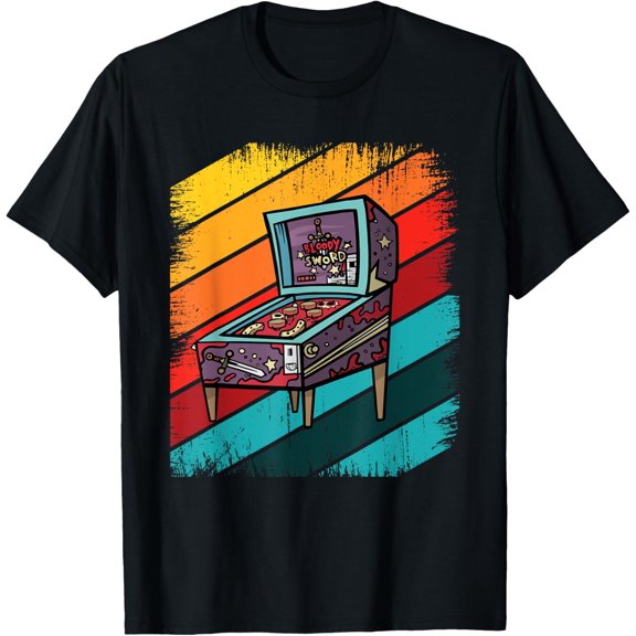 Large Pinball Player Retro Gamer Pinball T-Shirt