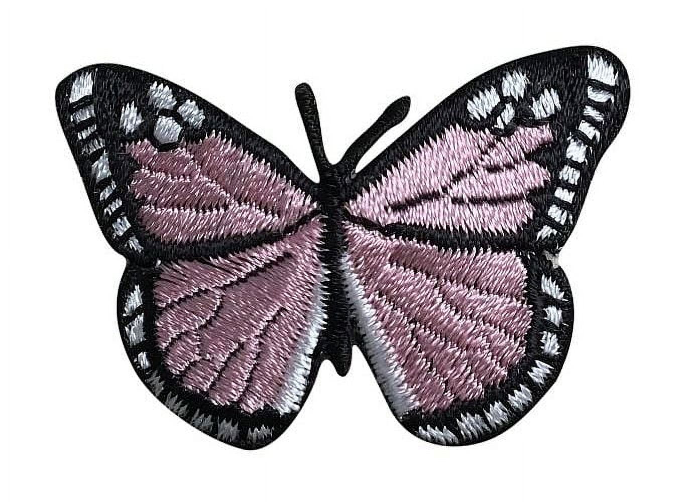 Monarch Butterfly, Embroidered, Iron on Patch (Lilac Purple)