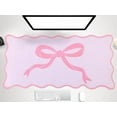 thumbnail image 1 of Large Pink Bow Scalloped Desk Mat 31. 5" x 15. 7" Cute Bow Mouse Pad Coquette Kawaii Computer Mousepad Big Preppy Aesthetic Table Decor Non-Slip Rubber Base Mat for Women Office Home$$Office, 1 of 7