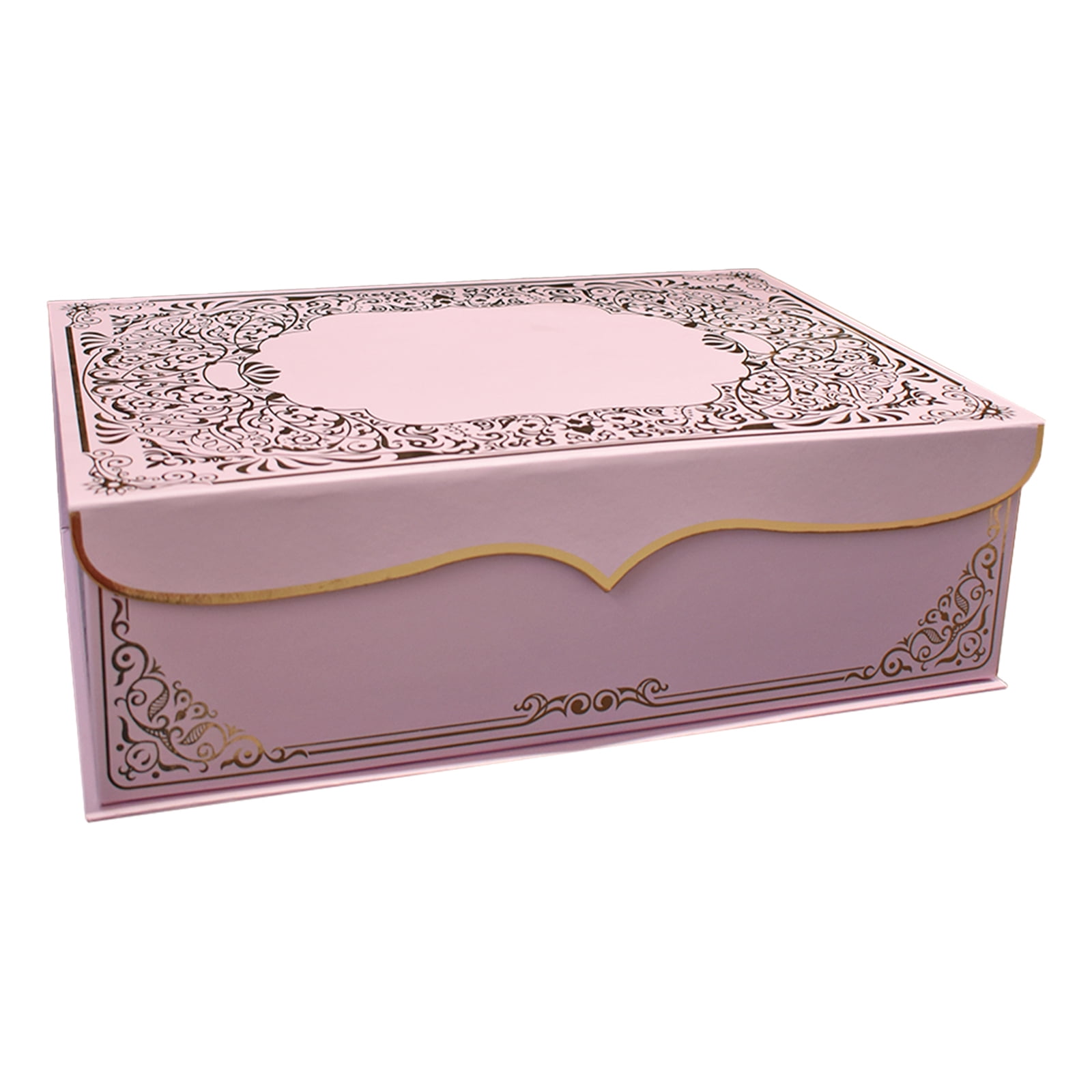 Ashland Large Ornate Pink and Gold Decorative Box