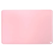 Large Pink Pet Feeding Mat, Waterproof Silicone Food Tray with Raised Edge for Dogs Cats, 24x16"