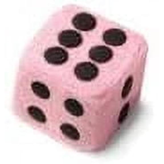 Large Pink Plush Dice, Soft Decorative Dice for Bunco Night Prizes, Party Decor & Game Room Fun