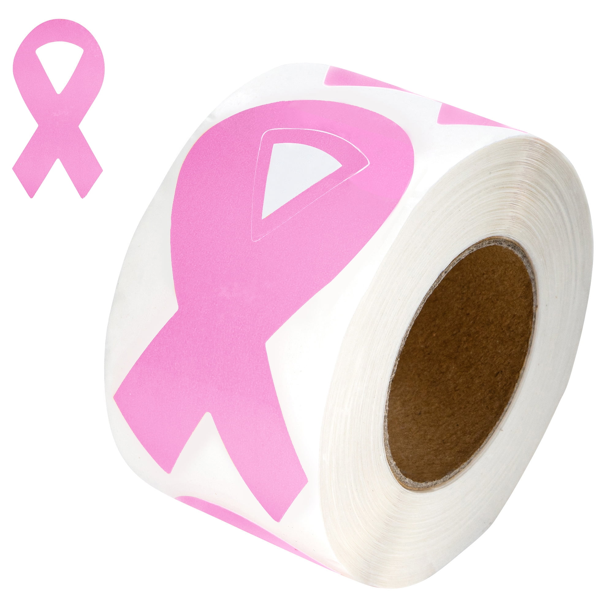 Large Pink Ribbon Shaped Stickers (250 per Roll) - Walmart.com