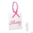 thumbnail image 1 of Large Pink Ribbon Strong Tote Bags, Birthday, Apparel Accessories, 12 Pieces, 1 of 1