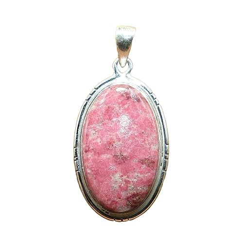 Large Pink Thulite 925 Sterling Silver Handmade Pendant Necklace Valentines Day Gift Jewelry For Her