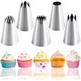 Large Piping Tips Set 5 Different Frosting Tips for Cake Decorating