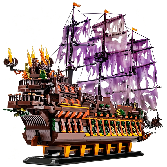 Large Pirates Ship Model Building Blocks Kits, MOC Dutchman Building Block Pirate Ship Construction Set to Build, Toys Gift for Age 14+/Adult Collections Enthusiasts (4364+Pieces)