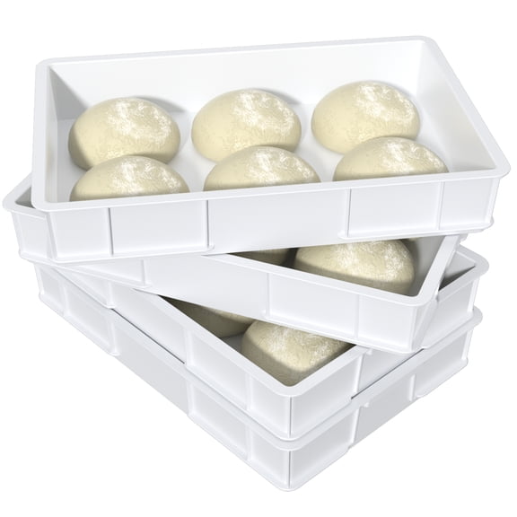 Afromy Large Pizza Dough Proofing Box, Commercial Stackable Proofing Dough Container Trays, Pack of 4