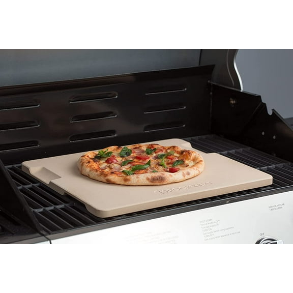 Large Pizza Stone, 20"x13.5" Rectangular Pizza Stone for Oven Grill BBQ, Baking Stone for Pizza Bread with  Built-in 4 Handles Design