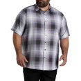 thumbnail image 1 of Large Plaid Microfiber Sport Shirt Black White 2XL, 1 of 3