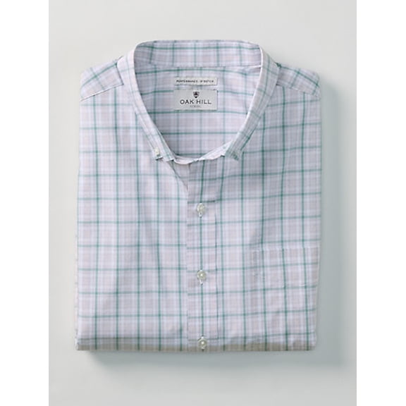 Large Plaid Tech Sport Shirt Multi 6XL