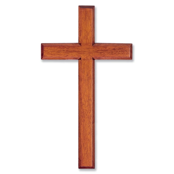 Large Plain Solid Mahogany Cross